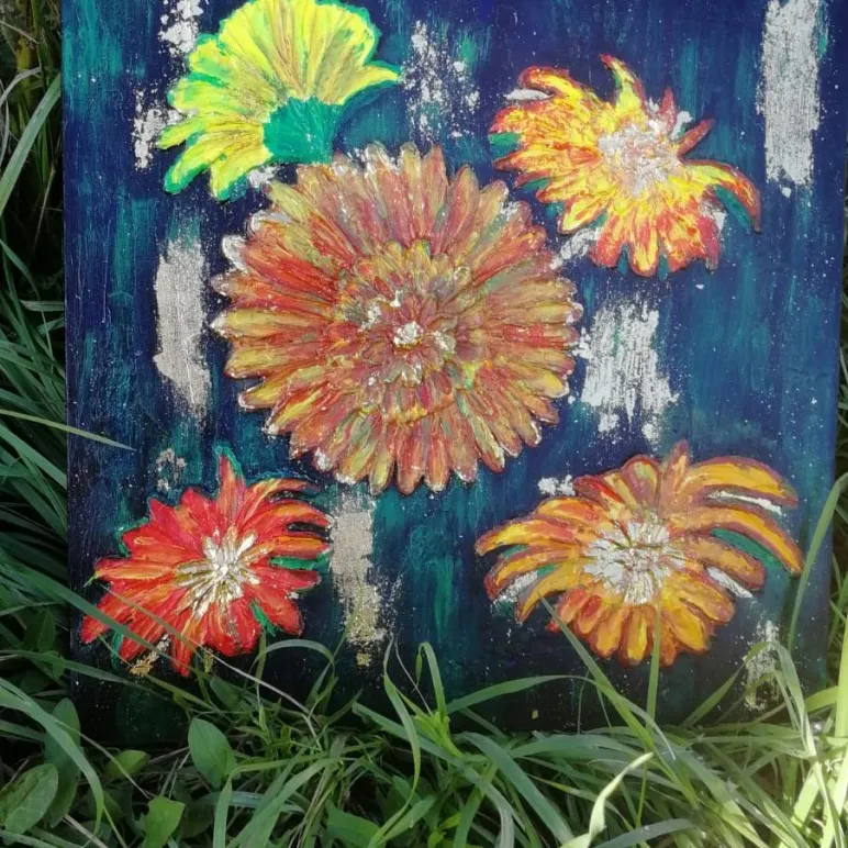 Картина "Осенние цветы"