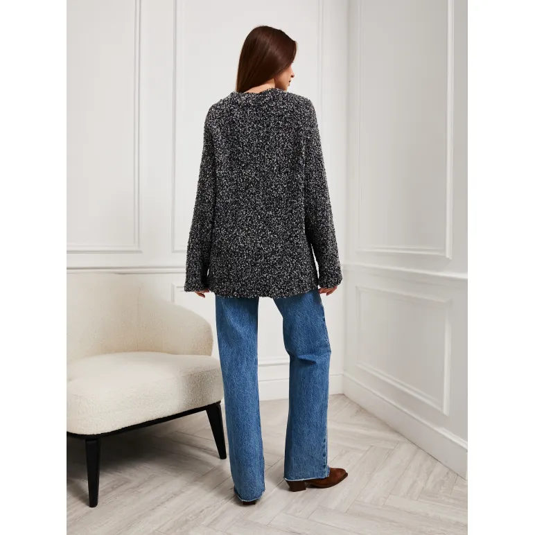 Свитер серый букле