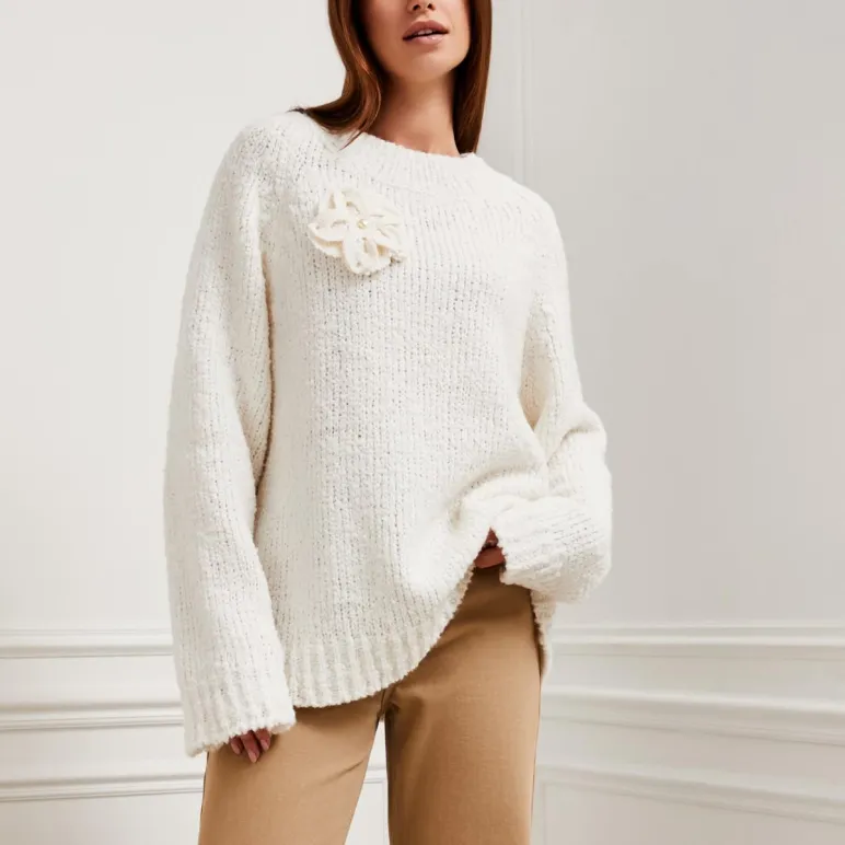 Свитер белый букле