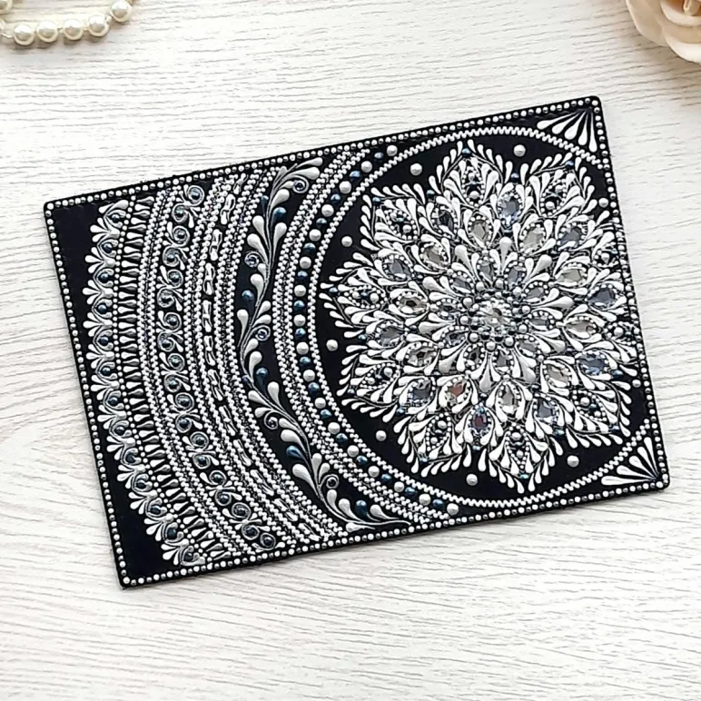 Обложка для паспорта из натуральной кожи "Зимние сумерки"