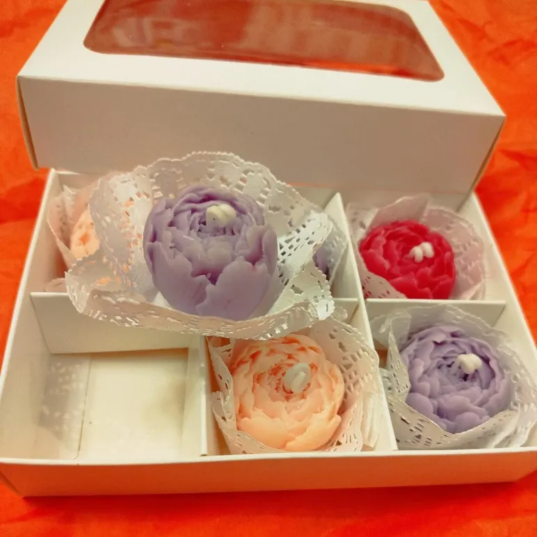 Свечи восковые подарочные Клубника Пион