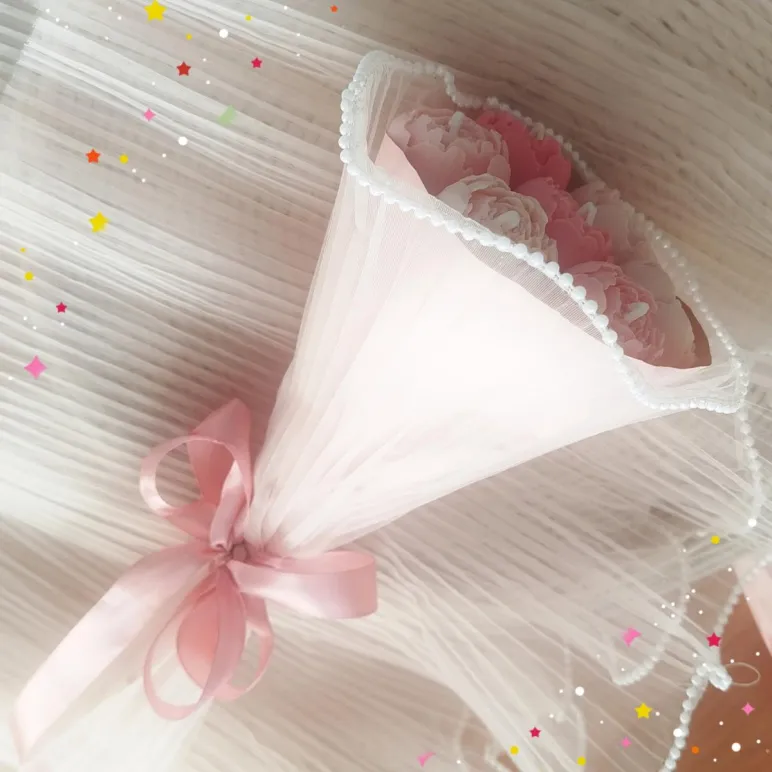 Свечи восковые пионы букет