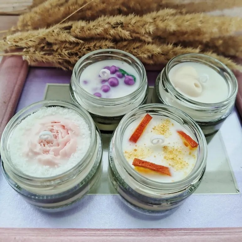 Свечи соевые ароматические в баночках 50 мл