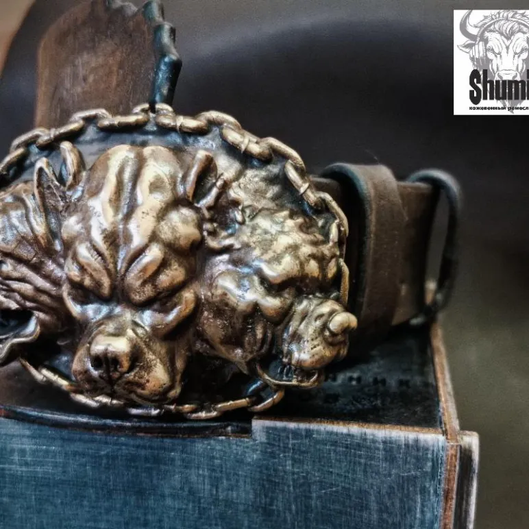 Ремень из натуральной кожи ручной работы «Цербер»