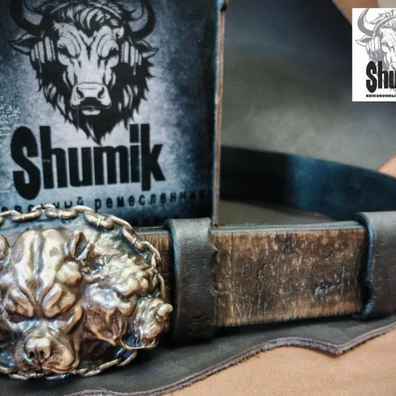 Ремень из натуральной кожи ручной работы «Цербер»