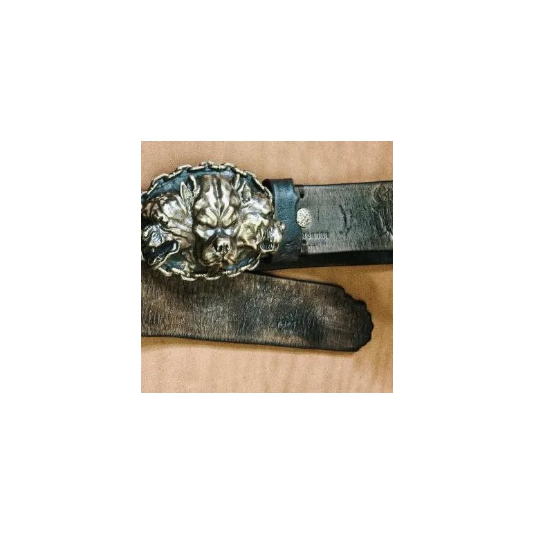 Ремень из натуральной кожи ручной работы «Цербер»