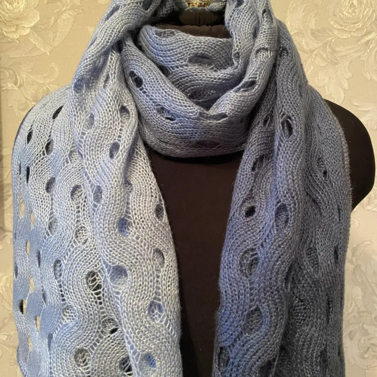 Шарф палантин вязаный