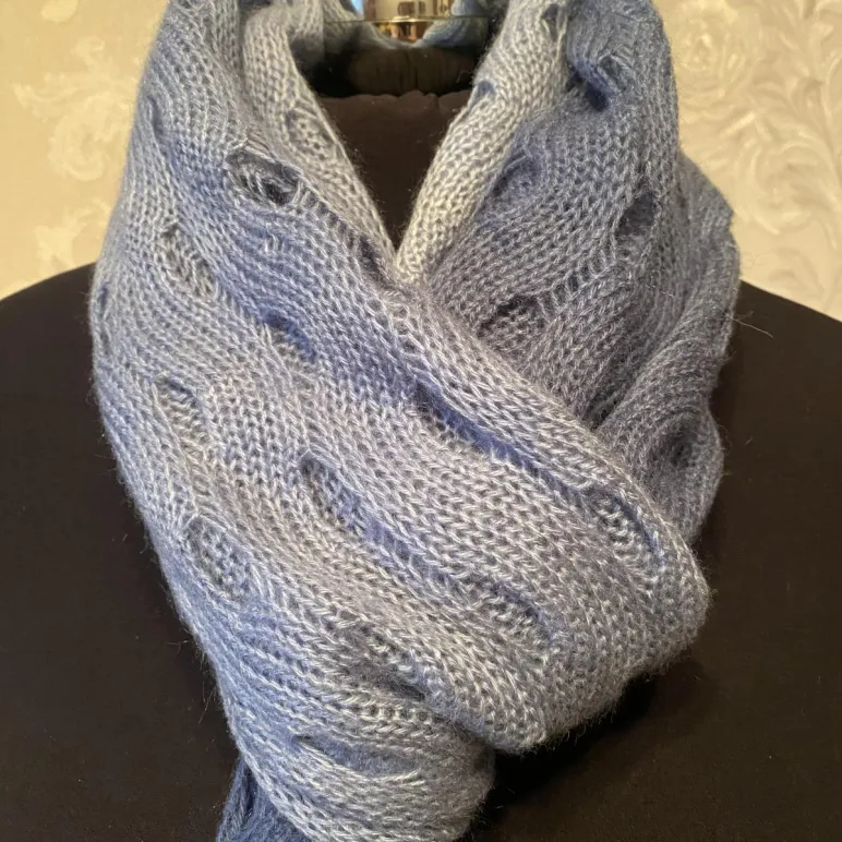 Шарф палантин вязаный