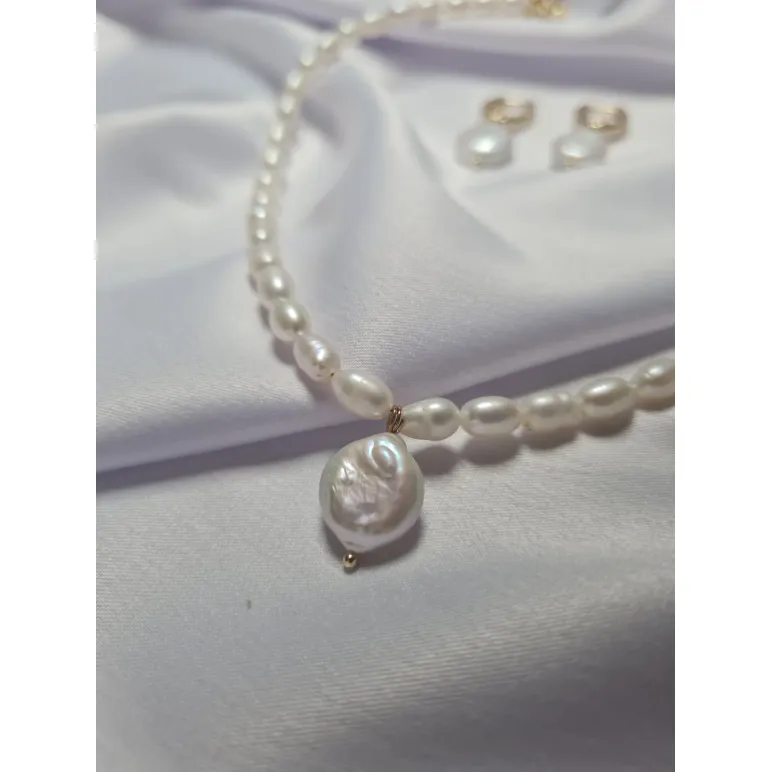 Комплект украшений из натурального жемчуга