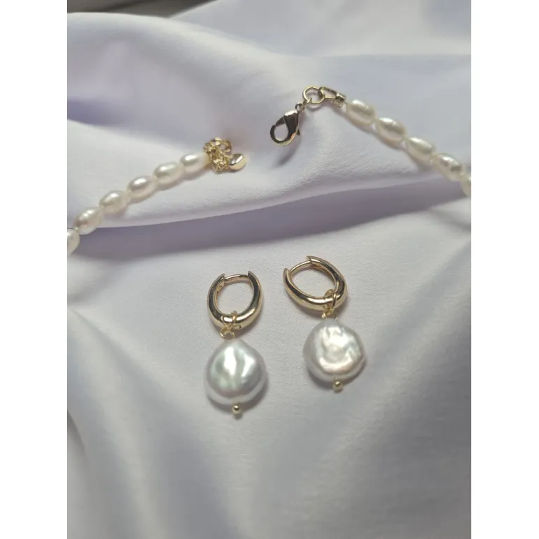 Комплект украшений из натурального жемчуга