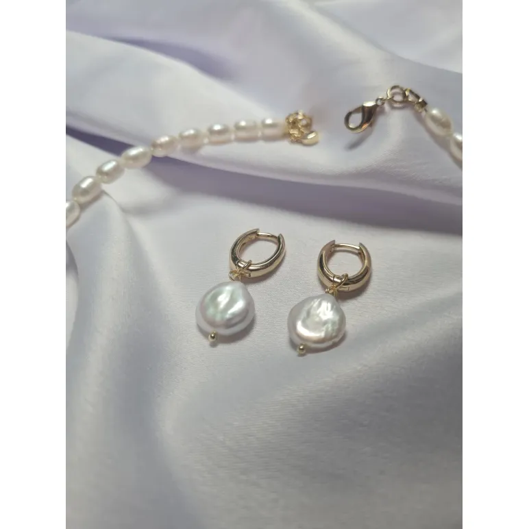 Комплект украшений из натурального жемчуга