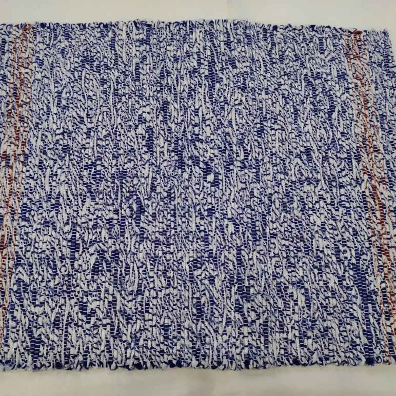 Домотканая салфетка под "гжель"35х45 см из хлопка. Ручная работа.