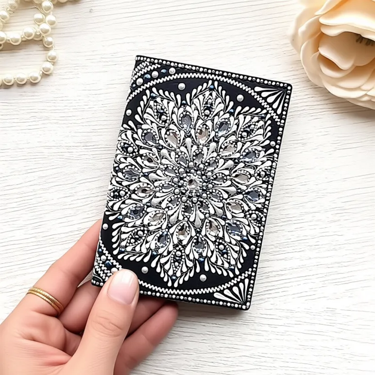 Обложка для паспорта из натуральной кожи "Зимние сумерки"