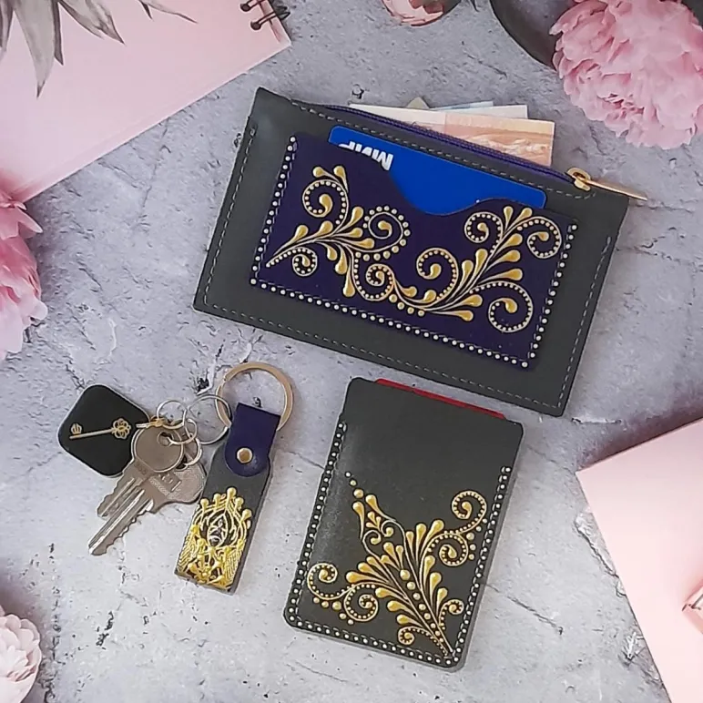 Подарочный набор аксессуаров из натуральной кожи