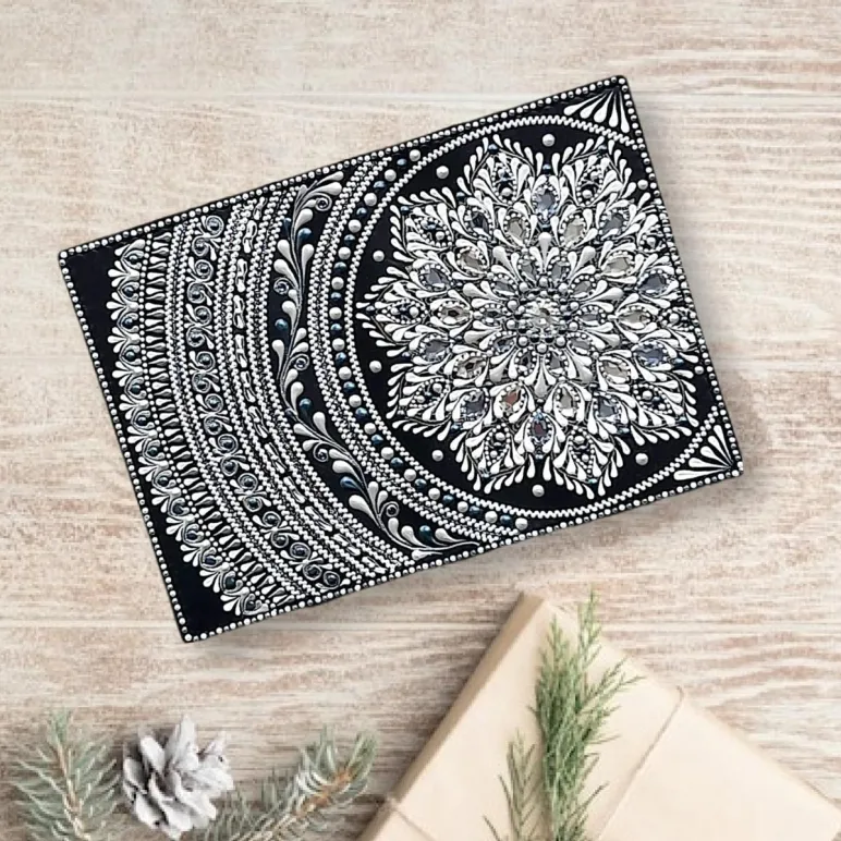 Обложка для паспорта из натуральной кожи "Зимние сумерки"