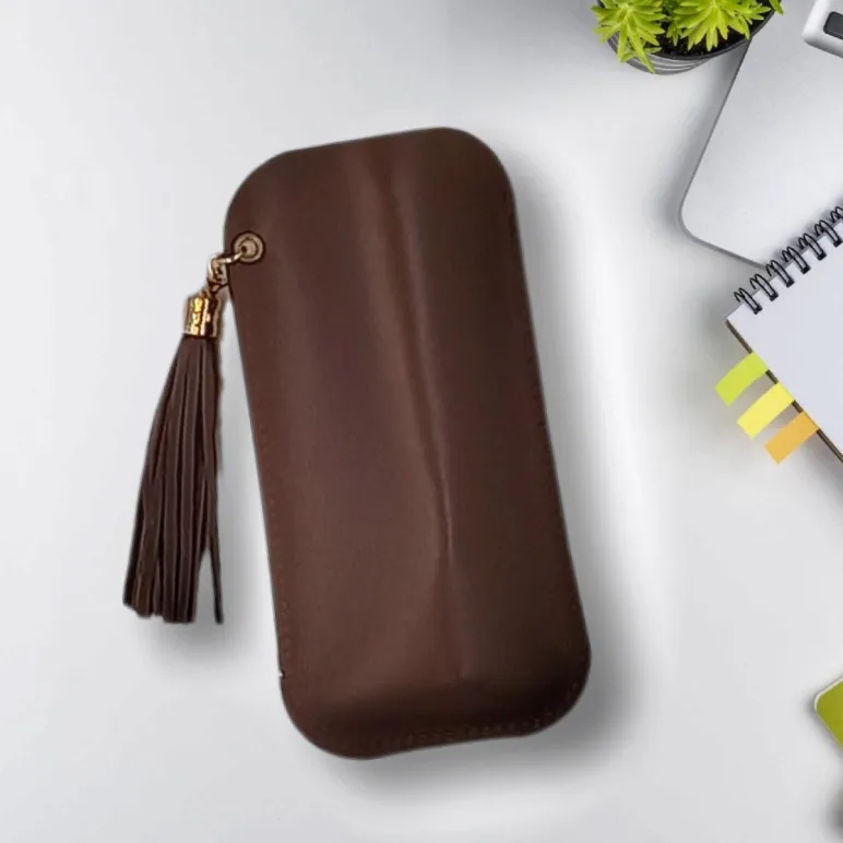 Чехол для очков из натуральной кожи с кистью "Осенний комплемент"