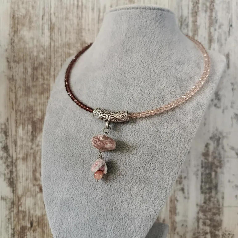 Подвеска с турмалином и гелиолитом