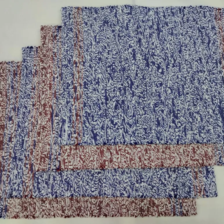 Домотканая салфетка под "гжель"35х45 см из хлопка. Ручная работа.