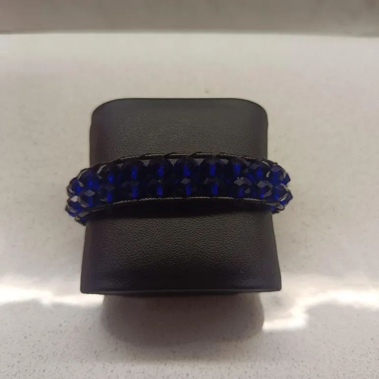 Браслет из синих хрустальных бусин в стиле Чан Лу двурядный