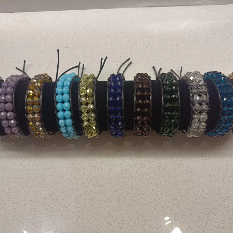 Браслет из хрустальных бусин в стиле Чан Лу двурядный