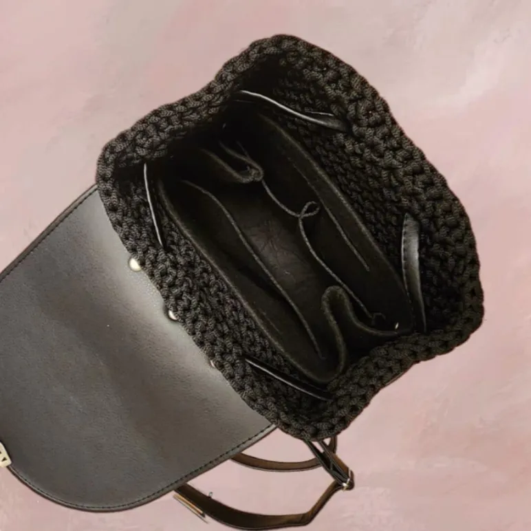 Рюкзак вязаный крючком из полиэфирного шнура