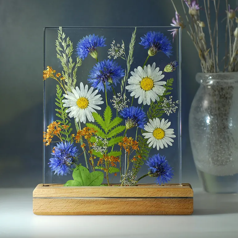 Картина с подсветкой Васильки и ромашки