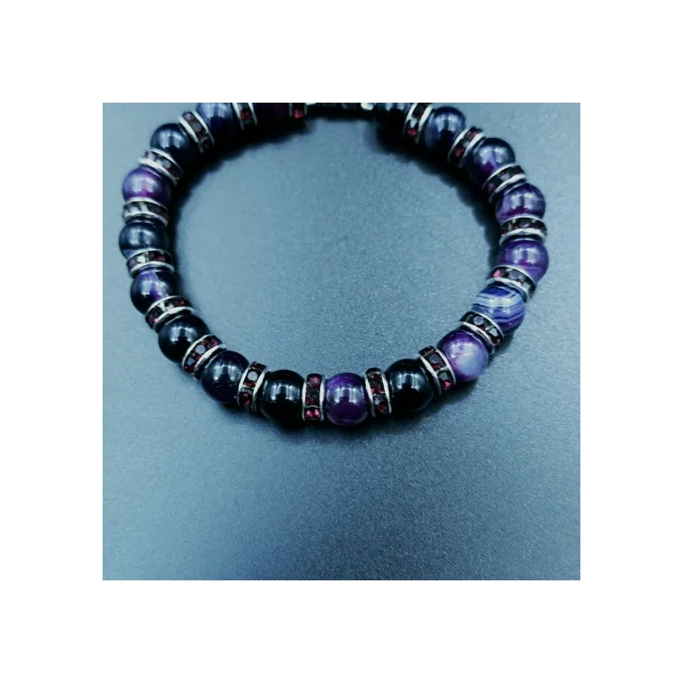 Браслет из агата со вставками