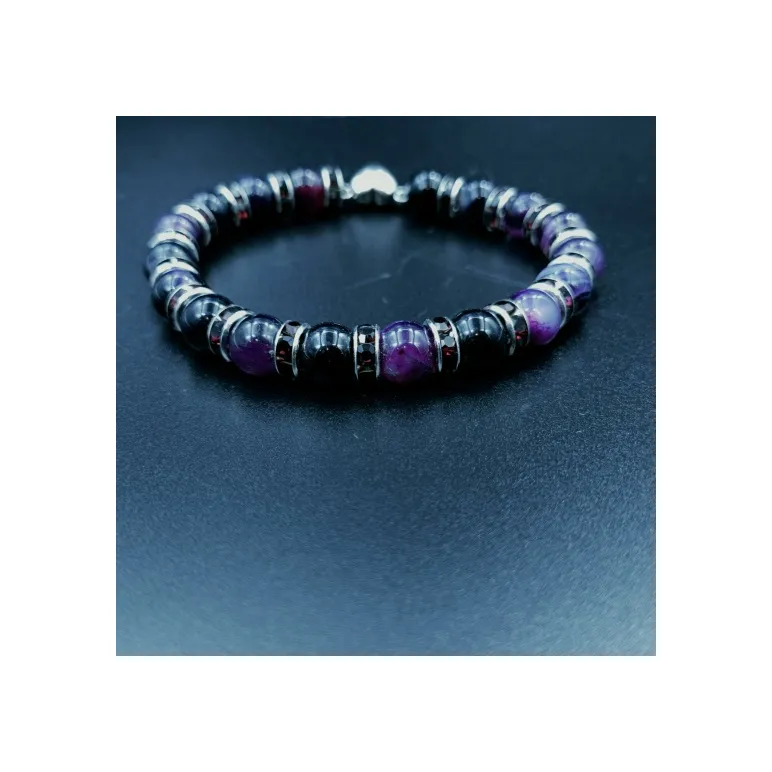 Браслет из агата со вставками