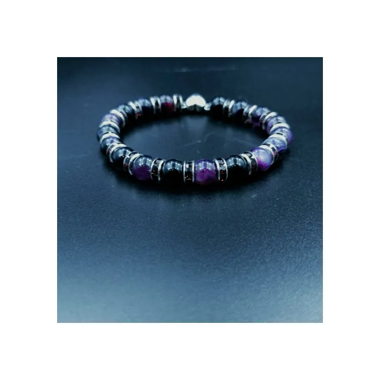 Браслет из агата со вставками