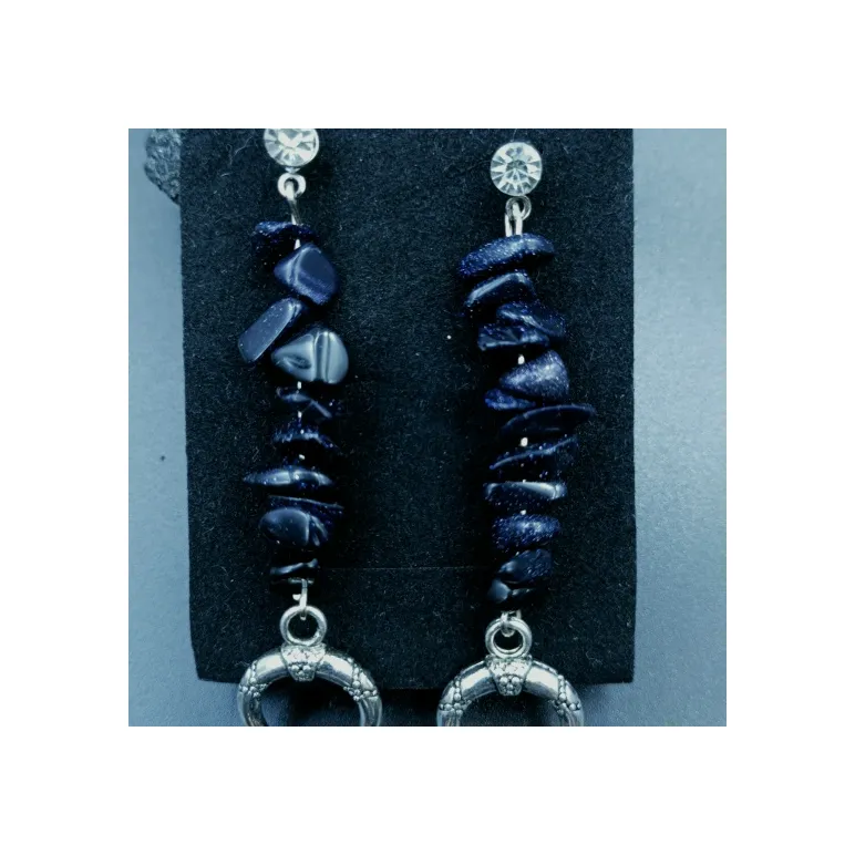 Серьги лунница с авантюрином