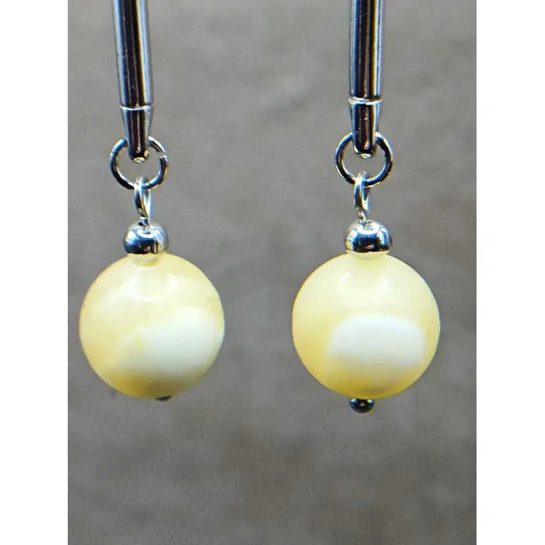 Серьги с жёлтым кальцитом