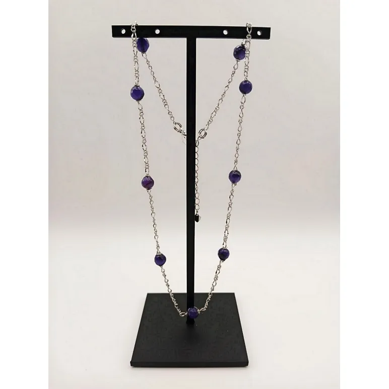 Цепочка с гранёным аметистом