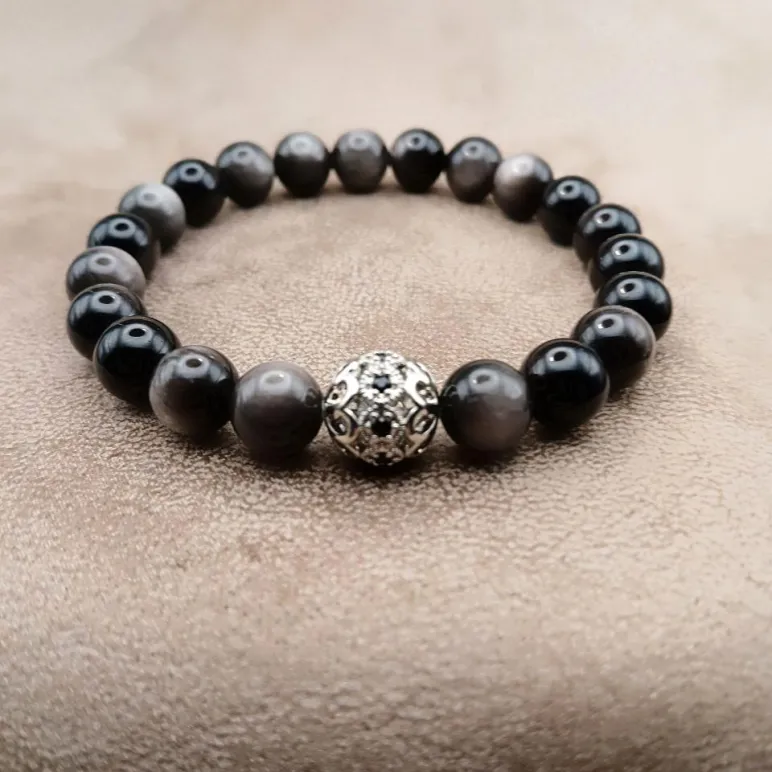 Браслет с обсидианом