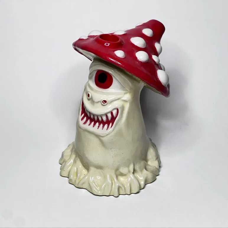 Бабблер/курительная трубка ручной работы Мухомор