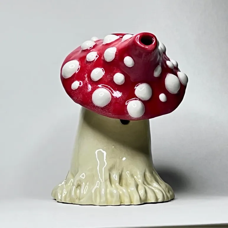 Бабблер/курительная трубка ручной работы Мухомор