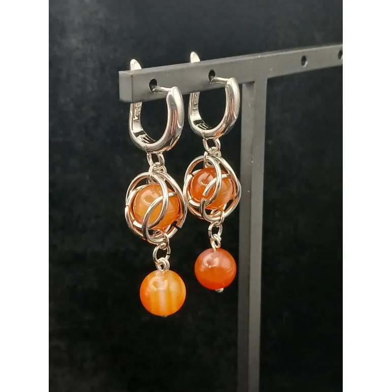 Серьги с сердоликом