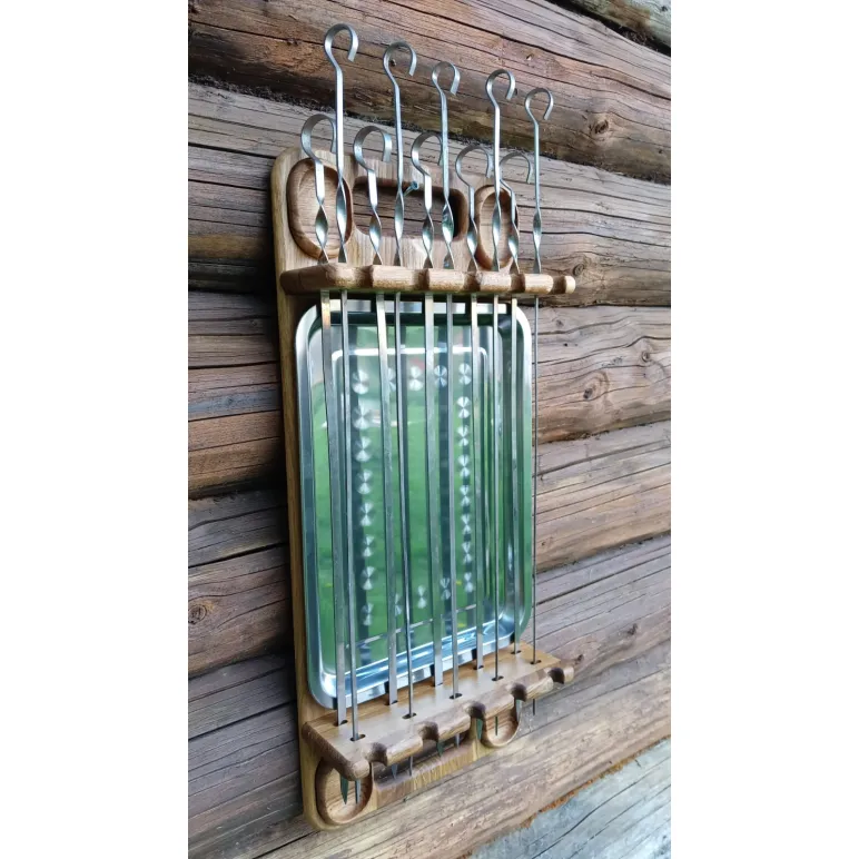 Дубовая шашлычница ручной работы с гастроёмкостью