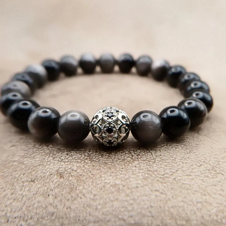 Браслет с обсидианом