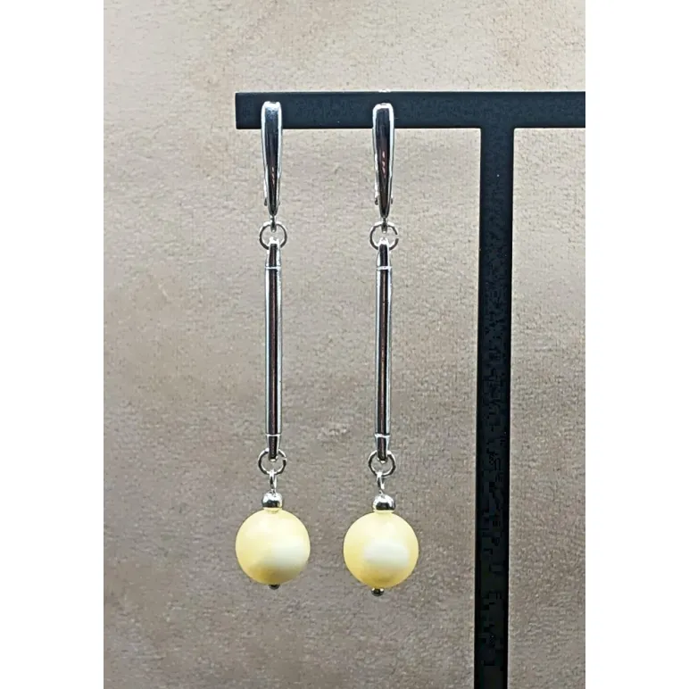 Серьги с жёлтым кальцитом