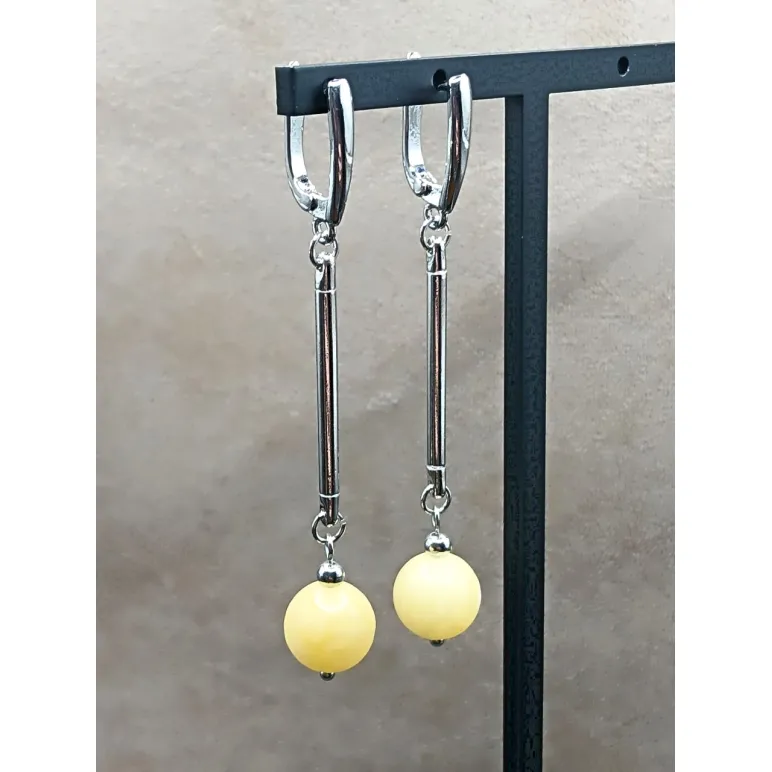 Серьги с жёлтым кальцитом