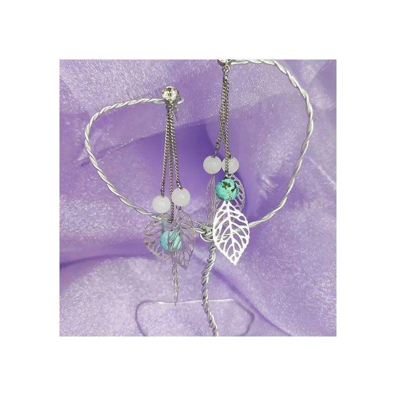 Серьги "Лунный камень и бирюза"