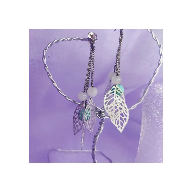 Серьги "Лунный камень и бирюза"