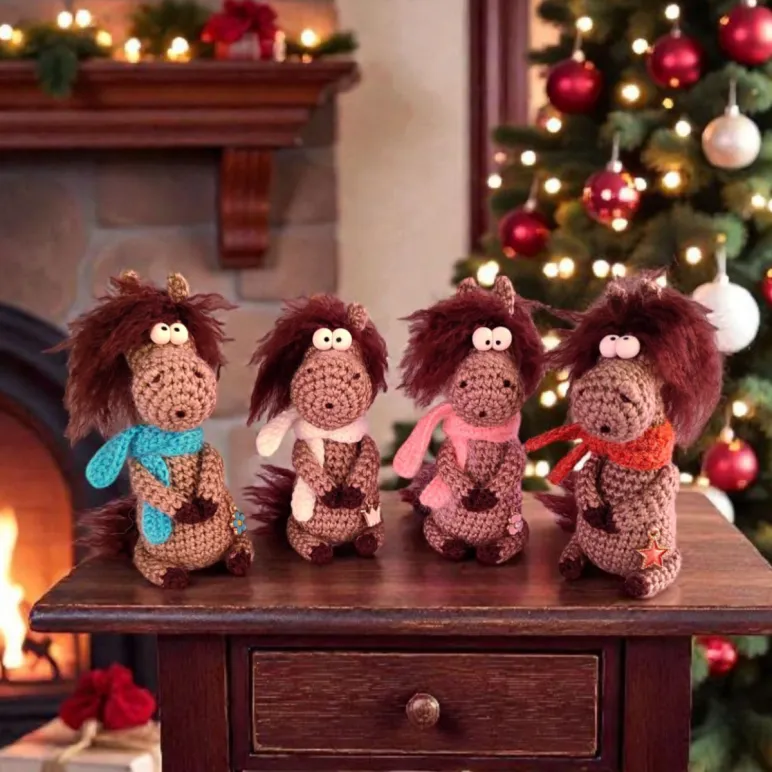 Вязаные лошадки