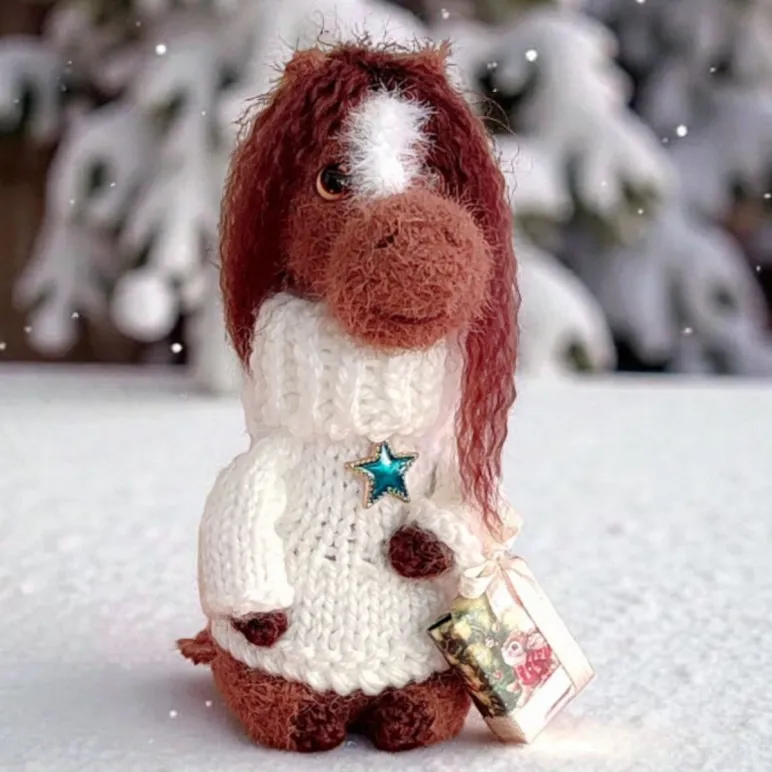 Вязаные лошадки