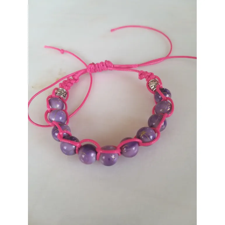 Браслет макраме сиреневый