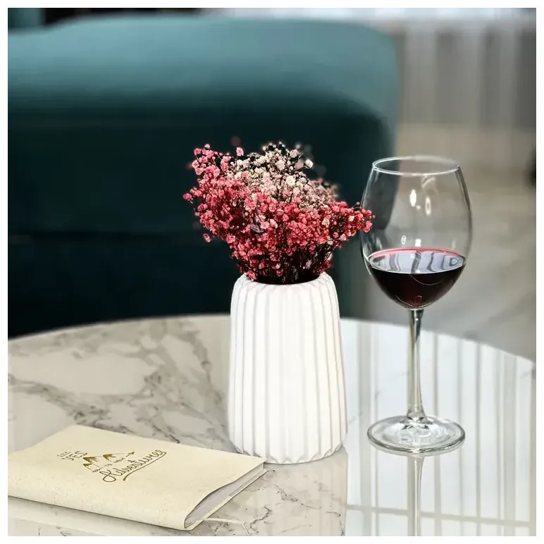 Ваза из гипса для сухоцветов декоративная 15 см