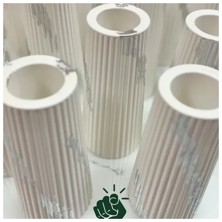 Ваза для сухоцветов декоративная гипсовая поталь "серебро"