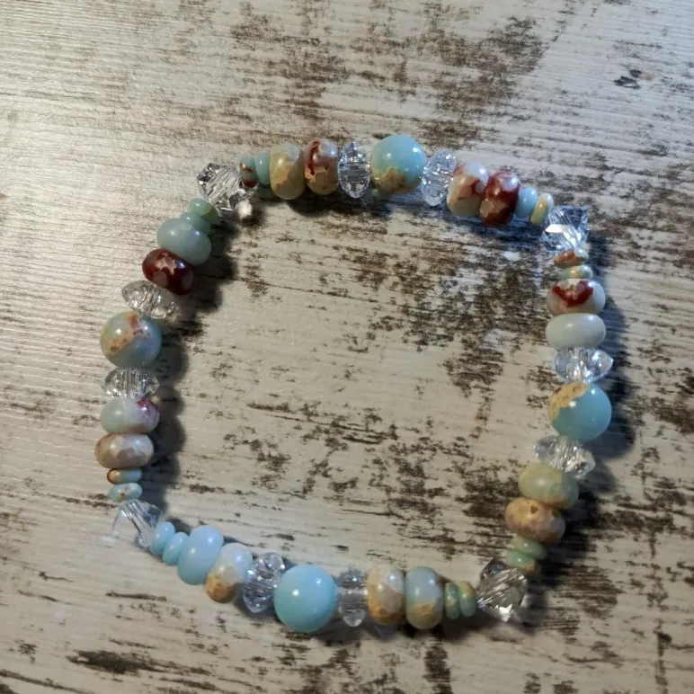 Браслет из варисцита с кварцем