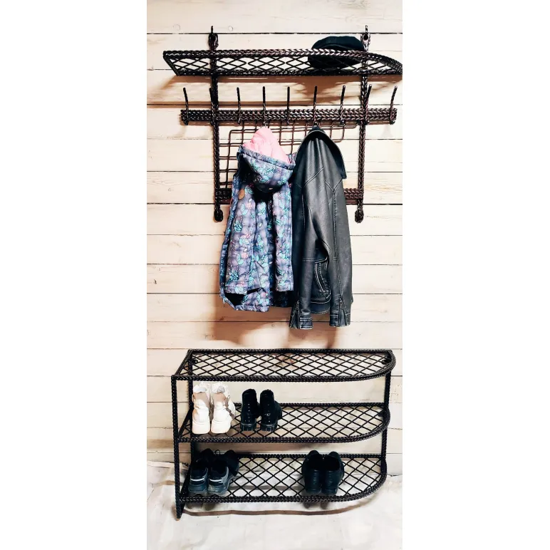 Вешалка для одежды с обувницей