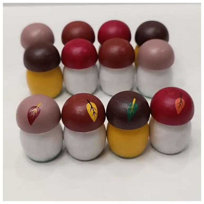 Счетный материал Лесные грибочки деревянные, 12шт